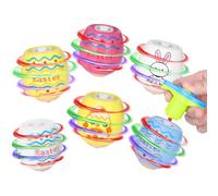 Ficlwigkis Easter Eggs Spinning Top Toys,LED Light Up Easter Eggs Toys,Singing Party Favors,Plastic Easter Eggs,Easter Basket Stuffers for Kids (Colourful 2)