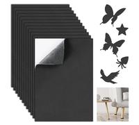 FICOFISE 12 Pcs Foam Sheet Self Adhesive, 300x210mm Eva Foam Sheets, 1mm and 3mm Thick Black Foam Board, Cuttable &Insulation & Anti Vibratio, for Furniture Protecting DIY Projects Decoration