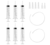 FICOFISE 6 Pcs 60ml Plastic Syringes, No Needle Syringe for Refilling and Measuring Liquids,Feeding Pets Sterile, Liquids, Oil, Plant Irrigation Science & Lab Use