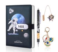 FICOFISE Diary with Lock for Boys, Password Protected Lockable Kids Diary with Pen, Keychain & Bookmark, Back to School & Christmas & Birthday Gifts for Boys 7 8 9 10 11 12 13 14 15 16 Years Old