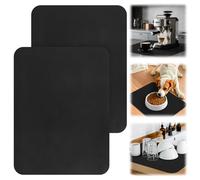 FICOFISE Super Absorbent Quick Dry Draining Mat, 2 Pcs 30x40cm - Anti Slip Washable Dish Drainer Mat for Kitchen Counter, Coffee Machine Mat for Home Bar Pub Worktop (Black)