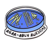 Ficsowy Agar-ably Awesome Agar Plate Enamel Pin, Blue Petri Dish Microbiology Lapel Pin, Funny Science Pun Badge for Lab Coats Lanyards Backpacks, Biology Gift for Lab Technicians Microbiologists