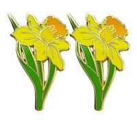 Ficsowy Enamel Pin Badge Daffodil Flower Brooch Pin for Teachers Nurses Doctors Lawyers Architects Interior Designers Florists Gardeners, Zinc, no gemstone