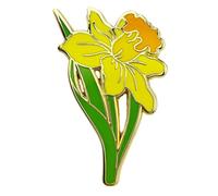 Ficsowy Enamel Pin Badge Daffodil Flower Brooch Pin for Teachers Nurses Doctors Lawyers Architects Interior Designers Florists Gardeners, 1.6 x 1.0 inches, Zinc, no gemstone