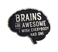 Ficsowy Enamel Pin Badges for Clothes Hats Backpacks Lapel Pins for Women Men Teens Boys Girls, Brains Are Awesome I Wish Everybody Has One Lapel Pin, Zinc, no gemstone