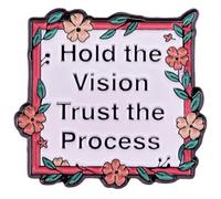 Ficsowy Enamel Pin "Hold the Vision Trust the Process" Quote Lapel Pin, Medium, Zinc, Not a Gemstone