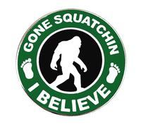Ficsowy "Gone Squatchin I Believe" Bigfoot Enamel Pin - Cryptozoology Enthusiast Badge, M, Zinc, no gemstone