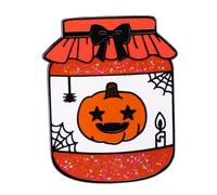 Ficsowy Halloween Cartoon Funny Jam Can Hard Enamel Pin Cute Kawaii Pumpkin Brooch Gift for Friend