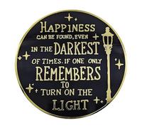 Ficsowy Happiness Inspirational Quote Enamel Pin, Brooch, Bookworm Gift, Medium, Zinc, no gemstone