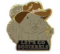 Ficsowy "Let’s Go Squirrels" Enamel Pin - Funny Cowboy Squirrel Pin, cute Animal Lapel Pin, Quirky Gift for Nature Lovers