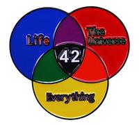 Ficsowy Life The Universe Everything Enamel Pins Galaxy Science Fiction Lapel Pin Brooch Backpack Hat Badges Accessories Gifts for Friends Fans, Copper, no gemstone