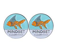 Ficsowy Mindset Is Everything Pin Badge, Motivational Pin for Men and Women, Inspirational Gift for Friend, Teacher, Student, Zinc, no gemstone