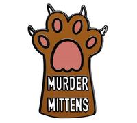 Ficsowy Murder Mittens Enamel Pin, Unique Design Funny Novelty Accessory, Medium, Zinc, no gemstone
