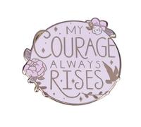 Ficsowy My Courage Always Rises Enamel Pin Badge With Inspirational Literary Quote, For Denim Shirt Lapel Pin, Artistic Cute Brooch Pin, Gift For Friends