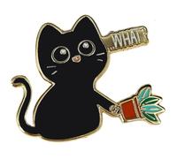 Ficsowy Naughty Little Black Cat Brooch Badge Accessory