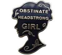 Ficsowy Obstinate Headstrong Girl Enamel Pin, Black and Rose Gold