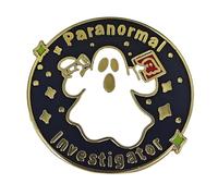 Ficsowy Paranormal Investigator Enamel Pin, Ghost Lapel pin, Horror Fan Gift, Occult Pin, Eerie Jewelry, Paranormal Gift, M, Zinc, no gemstone