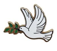 Ficsowy Peace Dove Olive Branch Enamel Pin, Animal Pigeon Badge, Metal, no gemstone
