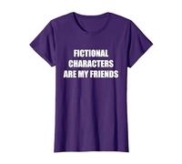 Fictional Characters are My Friends T-Shirt, Women, Purple, 3XL