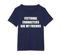 Fictional Characters are My Friends T-Shirt, Women's Plus, Navy, 4X