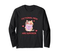 Fictional Men are Superior Cute Cat Reading Funny Reader Long Sleeve T-Shirt