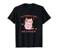 Fictional Men are Superior Cute Cat Reading Funny Reader T-Shirt