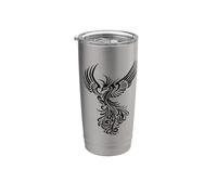 Fictional Phoenix Creature in Flight Artistic Illustration Stainless Steel Insulated Tumbler