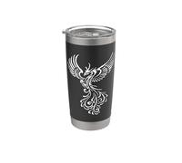 Fictional Phoenix Creature in Flight Artistic Illustration Stainless Steel Insulated Tumbler