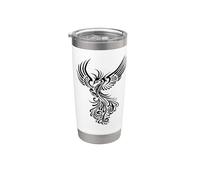 Fictional Phoenix Creature in Flight Artistic Illustration Stainless Steel Insulated Tumbler