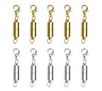Fictory 10 Pcs DIY Jewelry Findings, Metal Magnetic Clasps, Easy Use, Secure Fit