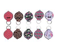 Fictory 10pcs Colorful Lipstick Case Keychain - Portable Lip Balm Holder, Prevents Loss