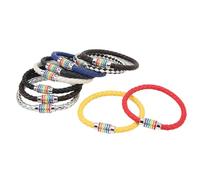 Fictory 10Pcs Rainbow LGBT Pride Bracelet Set, Leather Braided Magnetic Wristbands for Men, Women, Couples, Comfortable and Stylish