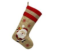 Fictory 18 Inch Christmas Stocking with 3D Plaid Snowflake Applique and Plush Faux Fur Cuff for Holiday Decorations and Gift Giving