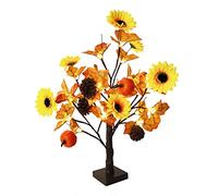 Fictory 24-LED Maple Tree Light with Warm White Lights, Battery Operated Fall Decor, Bendable Branches for Tabletop, Thanksgiving, Christmas, and Home Decoration