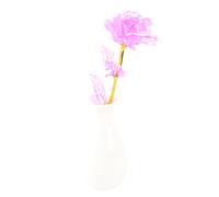 Fictory 24K Gold Foil Rose Flower in Gift Box with Vase, 25cm Eternal Rose for Valentine's Day Mother's Day Gift, Home Office Decor