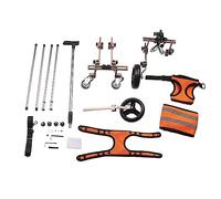 Fictory 4 Wheel Dog Wheelchair Adjustable & Lightweight Aluminium Mobility Aid for Small Dogs, Coffee Colour