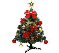 Fictory 45cm Mini Christmas Tree with Ornaments and Battery-Operated Lights, Tabletop Holiday Decor Set for Home and Office