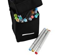 Fictory 48 Double-Sided Alcohol Markers, Fine & Chisel Sketch Pens, Black Organiser Pouch, Non-Toxic Blendable Applicators for Technical Illustration, Animation, Fashion Design Drawing Set