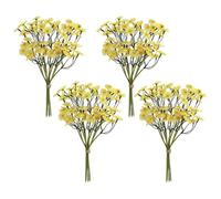 Fictory 4pcs Artificial Daisy Bouquet, Yellow Silk Fake Flowers, Realistic Floral Arrangement for Wedding Photo Props, Home Table Decor, and Bridal Handheld Bouquet