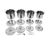 Fictory 4Pcs Stainless Steel Stockpot Set, Versatile Cooking Pots with Lids, Large Capacity for Home Kitchen, Ideal for Soups and Stews, Durable and Easy to Clean
