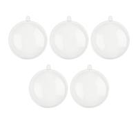 Fictory 5-Pack 10cm Clear Plastic Christmas Ornament Balls, PS Injection Molded Candy Holder, European Style Hanging Decor for Tree