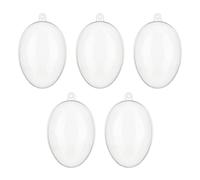 Fictory 5-Pack Clear Plastic Christmas Ornaments, 10cm Egg-Shaped PS Injection Molded Hollow Balls for Holiday Tree Decor and Candy Holders
