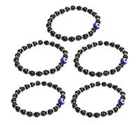 Fictory 5 Pcs Evil Eye Bracelet Set, Blue Glass Beads, Protect & Style, Unique Gift