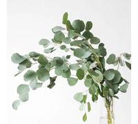 Fictory 50-Pack Artificial Eucalyptus Leaves, Cherry Blossom Pink Faux Greenery Stems, Silk Cloth Leaves for DIY Floral Arrangements, Wedding Decor, Wreaths and Home Centerpieces