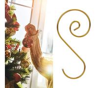 Fictory 60-Pack S-Shaped Metal Hooks, Mini Decorative Hangers for Christmas Tree Ornaments, Multi-Purpose Utility Hooks in Gold, Silver, Red, Green for Home & Office Decor