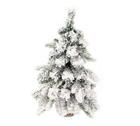 Fictory 60cm Christmas Tabletop Decor, Snowy Pine Tree with Snowflakes, Mini Artificial Potted Plant for Home Office Window Display