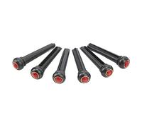 Fictory 6Pcs Black Guitar Bridge Pin Kit - Enhance Sound Quality & Clarity with Red Head Design - Durable, Easy Install for Most Guitars - Stylish Upgrade Without Breaking the Bank
