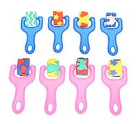 Fictory 8-Piece Children's Paint Roller Kit Sponge Applicators Plastic Handle Non-Toxic Craft Tool for Preschool Education