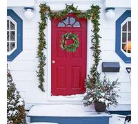 Fictory American Style Pinecone Berry Wreath with Bow, 55cm Front Door Hanging Decoration for Christmas, Indoor and Outdoor Use