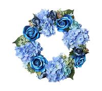 Fictory Artificial Flower Wreath 45cm Silk Camellia Hydrangea Garland for Door Wall Home Wedding Decor